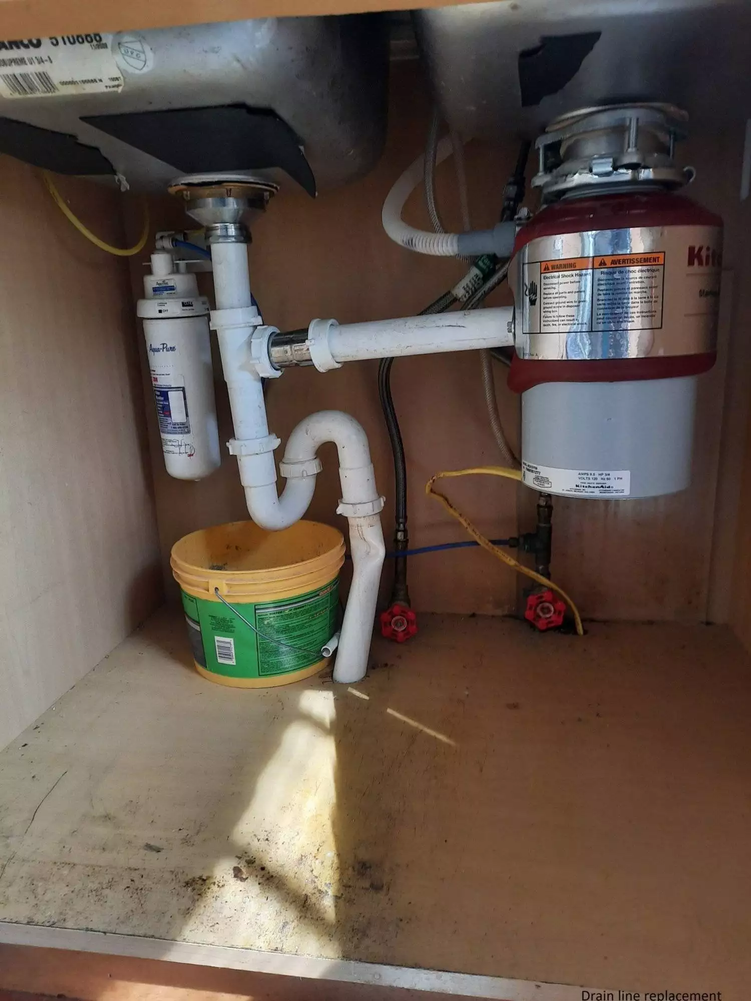 Before view of an under-sink trap repair by Virtual Plumbing Assistant